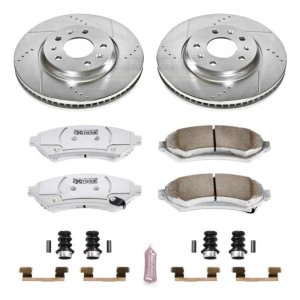Cadillac Seville Brake Kit - Front - PowerStop - Drilled & Slotted Rotors + Carbon-Fiber Ceramic Pads - 2004