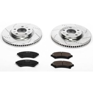 Cadillac Seville Brake Kit - Front - PowerStop - Drilled & Slotted Rotors + Carbon-Fiber Ceramic Pads - 2004