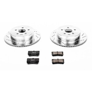 Lexus GS300 Brake Kit - Rear - PowerStop - Drilled & Slotted Rotors + Carbon-Fiber Ceramic Pads - 2006
