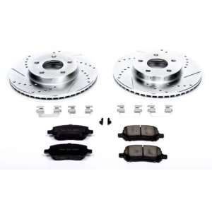 Chevrolet Cobalt Brake Kit - Front - PowerStop - Drilled & Slotted Rotors + Carbon-Fiber Ceramic Pads - `07-`10