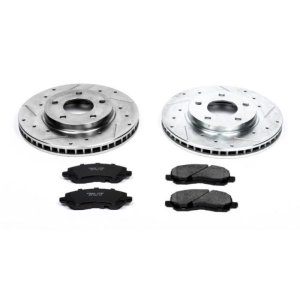 Dodge Caliber Brake Kit - Front - PowerStop - Drilled & Slotted Rotors + Carbon-Fiber Ceramic Pads - `07-`12