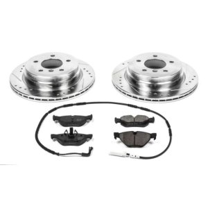 BMW 3 Series Brake Kit - Rear - PowerStop - Drilled & Slotted Rotors + Carbon-Fiber Ceramic Pads - 2006