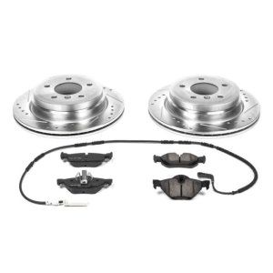 BMW 3 Series Brake Kit - Rear - PowerStop - Drilled & Slotted Rotors + Carbon-Fiber Ceramic Pads - `07-`10