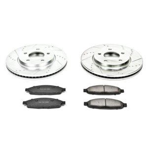 Chrysler Pacifica Brake Kit - Front - PowerStop - Drilled & Slotted Rotors + Carbon-Fiber Ceramic Pads - `04-`08