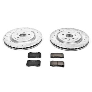 Cadillac CTS Brake Kit - Rear - PowerStop - Drilled & Slotted Rotors + Carbon-Fiber Ceramic Pads - `09-`19