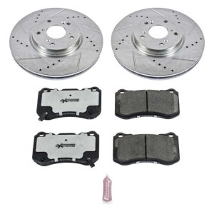 Acura TL Brake Kit - Front - PowerStop - Drilled & Slotted Rotors + Carbon-Fiber Ceramic Pads - `04-`08