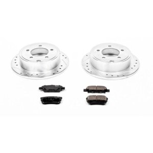 Chrysler Sebring Brake Kit - Rear - PowerStop - Drilled & Slotted Rotors + Carbon-Fiber Ceramic Pads - `07-`10