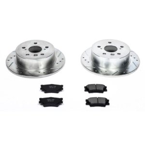 Hummer H3 Brake Kit - Rear - PowerStop - Drilled & Slotted Rotors + Carbon-Fiber Ceramic Pads - `06-`10