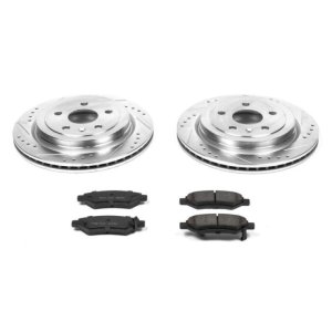 Cadillac CTS Brake Kit - Rear - PowerStop - Drilled & Slotted Rotors + Carbon-Fiber Ceramic Pads - `08-`14