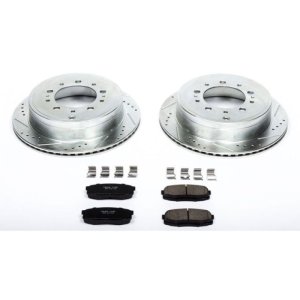 Lexus LX570 Brake Kit - Rear - PowerStop - Drilled & Slotted Rotors + Carbon-Fiber Ceramic Pads - `08-`11