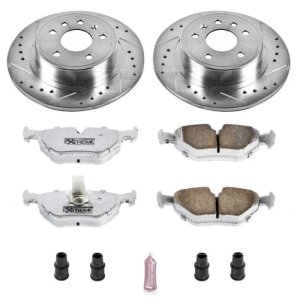 Saab 9-5 Brake Kit - Rear - PowerStop - Drilled & Slotted Rotors + Carbon-Fiber Ceramic Pads - `99-`10