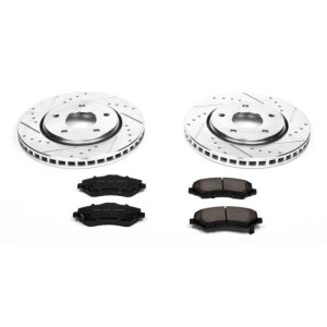 Chrysler Town & Country Brake Kit - Front - PowerStop - Slotted/Drilled Rotors + Carbon-Fiber Ceramic Pads - `08-`16