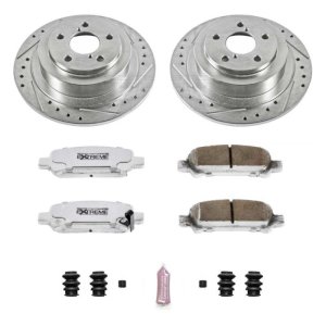 Subaru Baja Brake Kit - Rear - PowerStop - Drilled & Slotted Rotors + Carbon-Fiber Ceramic Pads - `03-`06 Subaru Baja Brake Kit - Rear - PowerStop - Drilled & Slotted Rotors + Carbon-Fiber Ceramic Pads - `03-`06
