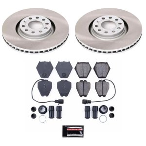 BMW 335i Brake Kit - Front + Rear - PowerStop - Carbon-Fiber Ceramic Pads + Drilled & Slotted Rotors - `07-`09
