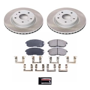 Hyundai Santa Fe Brake Kit - Front + Rear - PowerStop - Z23 Evolution Sport + Carbon-Fiber Ceramic Pads + Drilled & Slotted Rotors - `01-`05