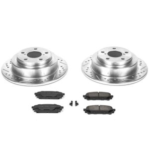 Saab 9-2X Brake Kit - Rear - PowerStop - Drilled & Slotted Rotors + Carbon-Fiber Ceramic Pads - `05-`06
