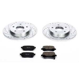 Chrysler Town & Country Brake Kit - Rear - PowerStop - Z23 Evolution Sport + Drilled & Slotted Rotors + Carbon-Fiber Ceramic Pads - `08-`12