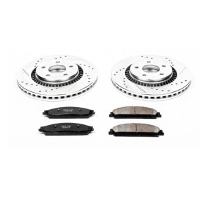 Ford Five Hundred Brake Kit - Front - PowerStop - Drilled & Slotted Rotors + Carbon-Fiber Ceramic Pads - `05-`07