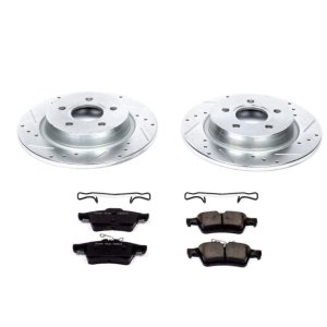 Volvo C30 Brake Kit - Rear - PowerStop - Drilled & Slotted Rotors + Carbon-Fiber Ceramic Pads - `08-`13