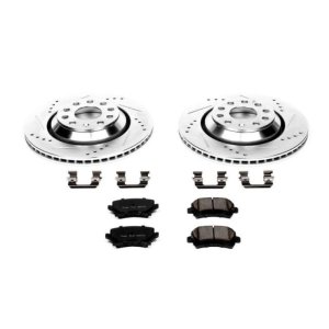 Volkswagen CC Brake Kit - Rear - PowerStop - Drilled & Slotted Rotors + Carbon-Fiber Ceramic Pads - `09-`17