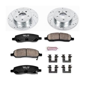 Buick Lucerne Brake Kit - Rear - PowerStop - Drilled & Slotted Rotors + Carbon-Fiber Ceramic Pads - `06-`11