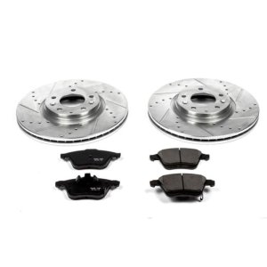 Mazda 6 Brake Kit - Front - PowerStop - Drilled & Slotted Rotors + Carbon-Fiber Ceramic Pads - `06-`07