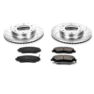 Hyundai Entourage Brake Kit - Front - PowerStop - Drilled & Slotted Rotors + Carbon-Fiber Ceramic Pads - `07-`08