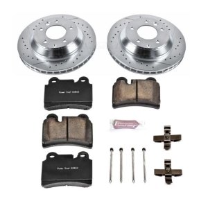 Volkswagen Touareg Brake Kit - Rear - PowerStop - Drilled & Slotted Rotors + Carbon-Fiber Ceramic Pads - 2006