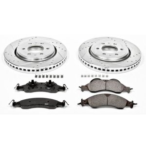 Ford Expedition Brake Kit - Front - PowerStop - Drilled & Slotted Rotors + Carbon-Fiber Ceramic Pads - `07-`09