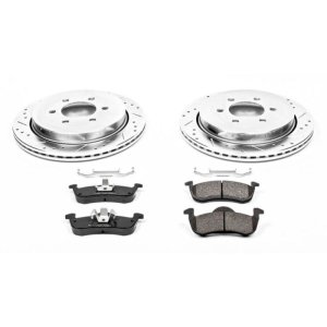 Ford Expedition Brake Kit - Rear - PowerStop - Drilled & Slotted Rotors + Carbon-Fiber Ceramic Pads - `07-`17