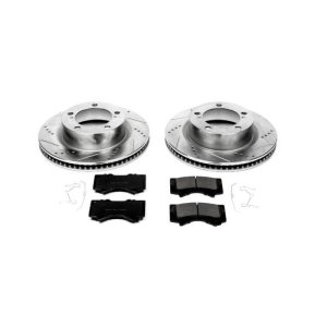 Lexus LX570 Brake Kit - Front - PowerStop - Drilled & Slotted Rotors + Carbon-Fiber Ceramic Pads - `08-`11