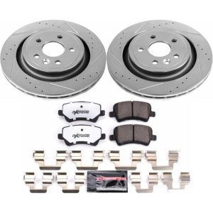 Volvo S60 Brake Kit - Rear - PowerStop - Drilled & Slotted Rotors + Carbon-Fiber Ceramic Pads - `11-`18