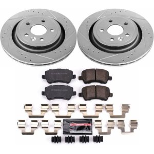 Volvo S60 Brake Kit - Rear - PowerStop - Drilled & Slotted Rotors + Carbon-Fiber Ceramic Pads - `11-`18
