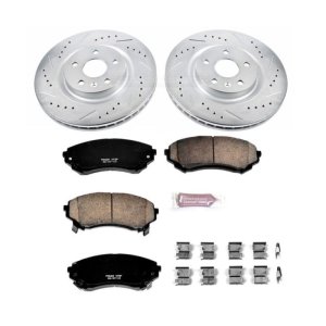 Cadillac CTS Brake Kit - Front - PowerStop - Drilled & Slotted Rotors + Carbon-Fiber Ceramic Pads - `08-`14