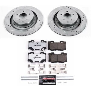 INFINITI G37 Brake Kit - Rear - PowerStop - Drilled & Slotted Rotors + Carbon-Fiber Ceramic Pads - `08-`13