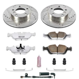 BMW 323Ci Brake Kit - Front - PowerStop - Drilled & Slotted Rotors + Carbon-Fiber Ceramic Pads - 2000