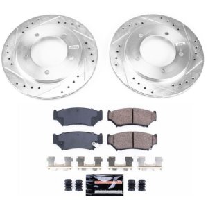 Chevrolet Tracker Brake Kit - Front - PowerStop - Drilled & Slotted Rotors + Carbon-Fiber Ceramic Pads - `00-`04