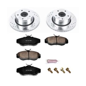 Land Rover Discovery Brake Kit - Front - PowerStop - Drilled & Slotted Rotors + Carbon-Fiber Ceramic Pads - `99-`04