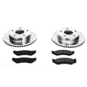 Dodge Ram 1500 Brake Kit - Front - PowerStop - Drilled & Slotted Rotors + Carbon-Fiber Ceramic Pads - `00-`01