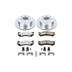 Chevrolet Silverado 1500 HD Brake Kit - Rear - PowerStop - Drilled & Slotted Rotors + Carbon-Fiber Ceramic Pads - 2003