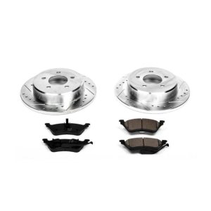 Chrysler Town & Country Brake Kit - Rear - PowerStop - Drilled & Slotted Rotors + Carbon-Fiber Ceramic Pads - `01-`07