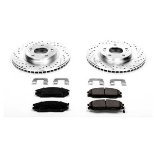 Hyundai Santa Fe Brake Kit - Front - PowerStop - Drilled & Slotted Rotors + Carbon-Fiber Ceramic Pads - `01-`06