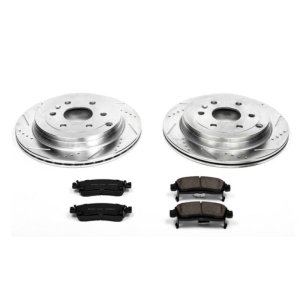 Buick Enclave Brake Kit - Rear - PowerStop - Drilled & Slotted Rotors + Carbon-Fiber Ceramic Pads - `08-`17