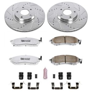 Nissan Murano Brake Kit - Front - PowerStop - Drilled & Slotted Rotors + Carbon-Fiber Ceramic Pads - `11-`14