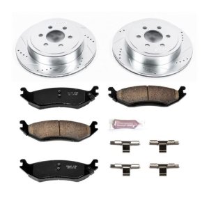 Dodge Durango Brake Kit - Rear - PowerStop - Drilled & Slotted Rotors + Carbon-Fiber Ceramic Pads + Stainless-Steel Hardware - 2003