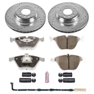 BMW 335i Brake Kit - Front - PowerStop - Drilled & Slotted Rotors + Carbon-Fiber Ceramic Pads - `07-`09