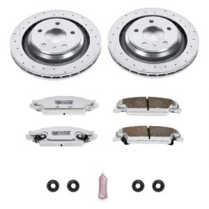 Pontiac Grand Prix Brake Kit - Rear - PowerStop - Drilled & Slotted Rotors + Carbon-Fiber Ceramic Z26 Pads - `05-`08