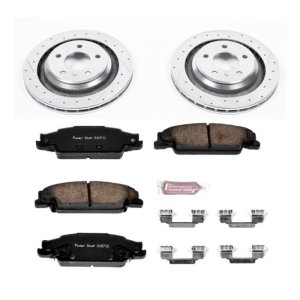 Pontiac Grand Prix Brake Kit - Rear - PowerStop - Drilled & Slotted Rotors + Carbon-Fiber Ceramic Pads - `05-`08