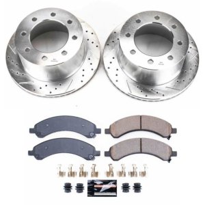Chevrolet Express 3500 Brake Kit - Rear - PowerStop - Drilled & Slotted Rotors + Carbon-Fiber Ceramic Pads - `03-`08