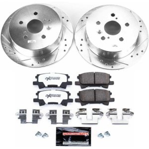 Lexus RX330 Brake Kit - Rear - PowerStop - Z36 Truck & Tow Drilled & Slotted Rotors + Carbon-Fiber Ceramic Pads - `04-`06